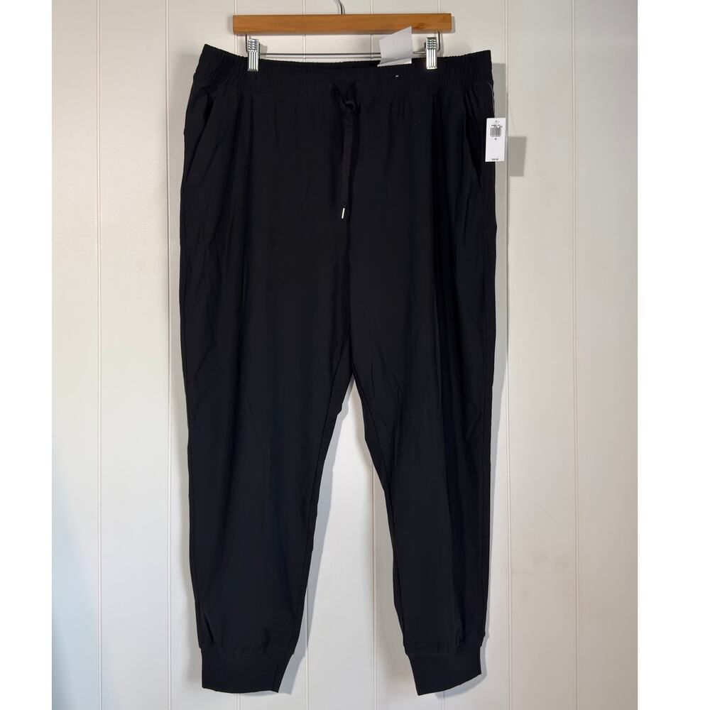 Old Navy SleekTech Go-Dry Pants XL Black Stretch Drawstring NWT